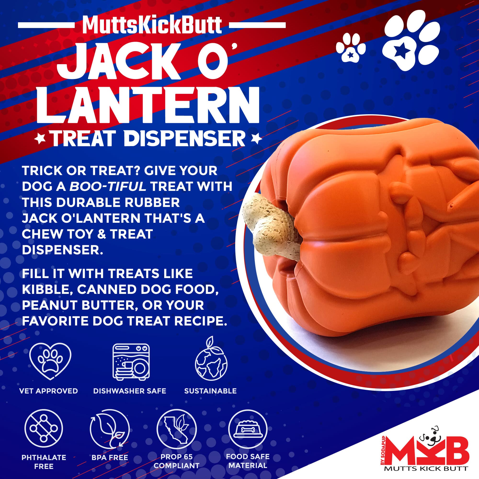 Jack O' Lantern Dog Toy