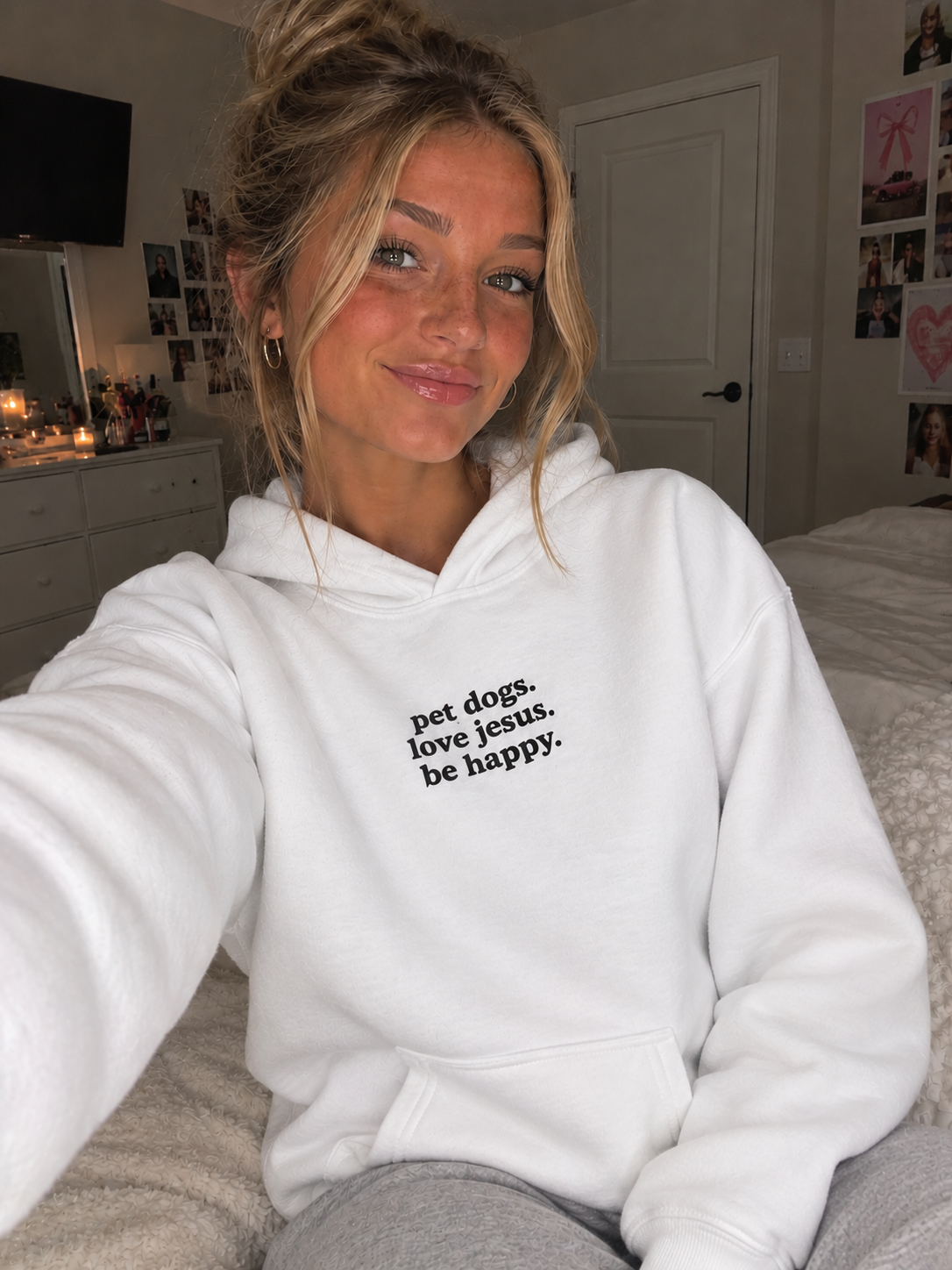 Pet Dogs, Love Jesus, Be Happy Hoodie