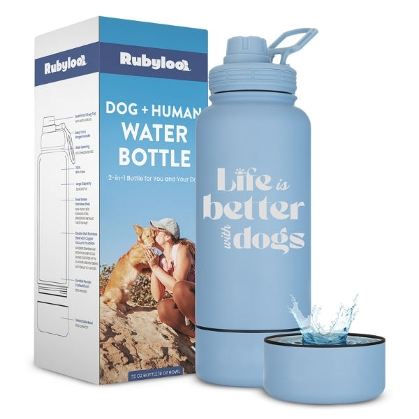 Water Bottle with Detachable Dog Bowl